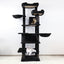 68in Tall Multi-Level Green Cat Tree with Hammocks, Hanging Basket, Cat Cave, Removeable Cushion, Scratching Posts - Plush Cat Tower for Indoor Cats, Perfect for Multiple Cats  Black