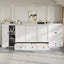 Queen Size Murphy Bed with USB Port, Little Wardrobes and Drawers, White