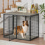 47'' Dog Crate Dog Cage Furniture with 3 Doors,for Large & Medium Dogs.Rustic Brown