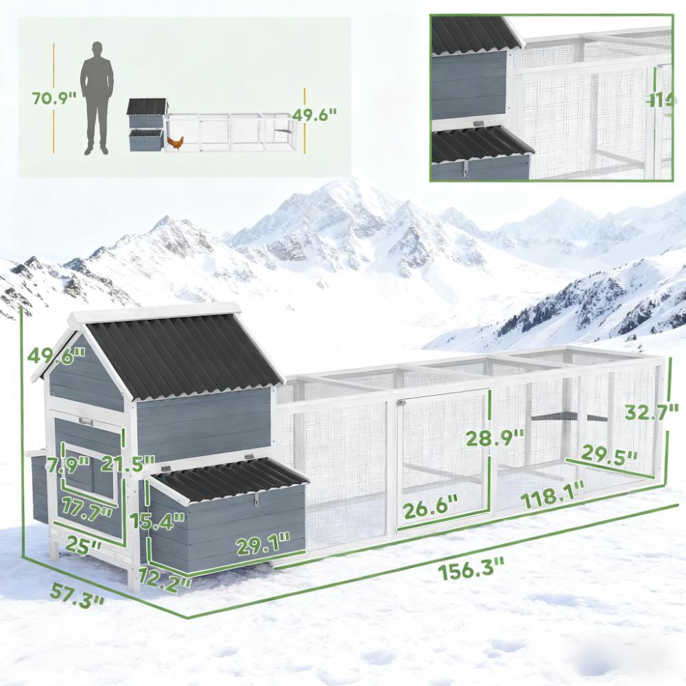 Chicken Coop For 10-15 Chickens Extra Large Wooden Chicken Coop
