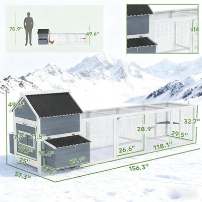 Chicken Coop For 10-15 Chickens Extra Large Wooden Chicken Coop