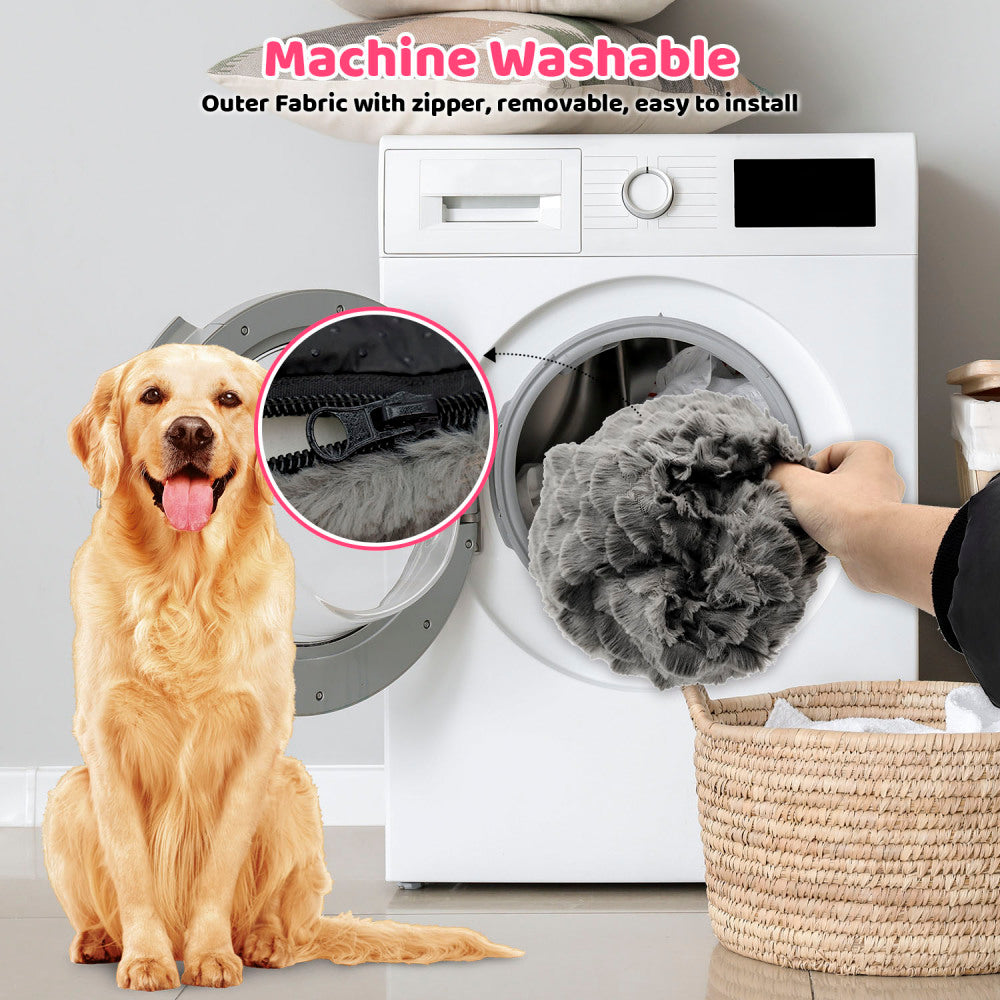 Premium Plush Dog Bed With Removable Washable Cover - All-Season Anti-Slip Pet Mat For Dogs & Cats, Indoor Outdoor Use In Crate, Kennel & Home - Ultra Soft Warmth For Year-Round Comfort