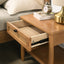 SunJet Vichy Single-Drawer Bedroom Nightstand with Shelf, Light Walnut
