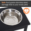 PawHut 23" Wooden Heavy Duty Dog Food Bowls Pet Elevated Feeding Station -Black