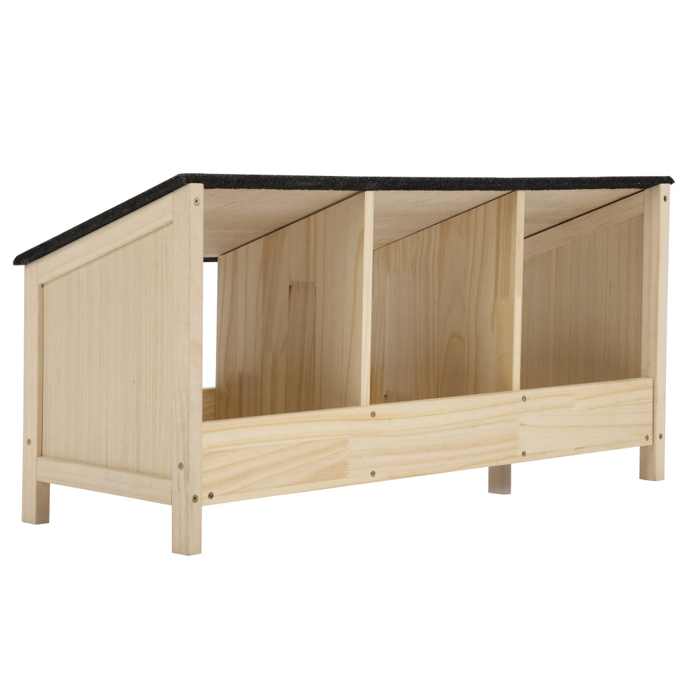 Chicken Coop with Waterproof Roof and 3 Nest Areas