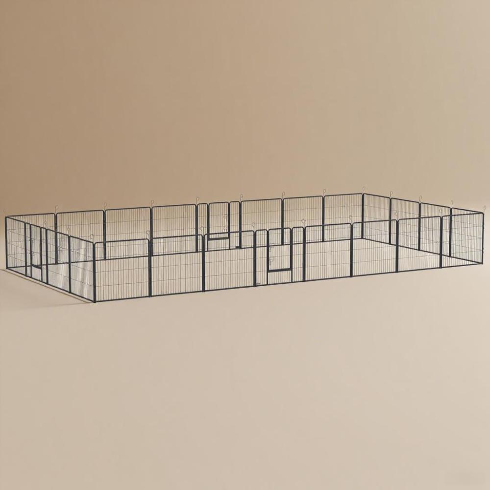 220.5" L x 157.5" W x 31.5" H (7 x 5 Panel) 24 Panel Dog Playpen with Lockable Door for Small and Medium Dogs