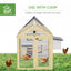PawHut Chicken Run, Wooden Large Chicken Coop, Combinable Design with Perches & Doors for Outdoor, Backyard, Farm, 4.6' x 2.8', Nature Wood