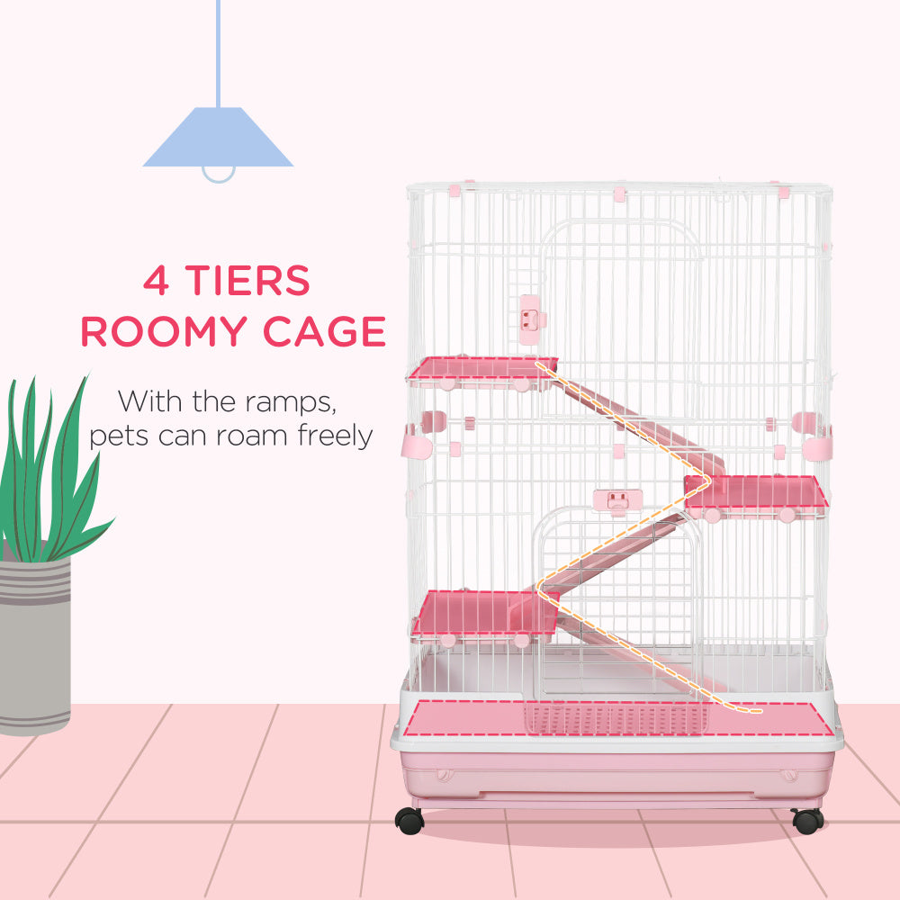 Rabbit Hut Small Animal Cage Rabbit Hutch with Wheels