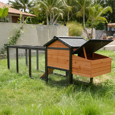 Wooden Chicken Coop, Large Outdoor Hen House with Nesting Box Poultry Cage, Rabbit Hutch Bunny Cage , Waterproof for Outdoor Backyard