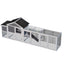 113.5" Gray Large Wooden Chicken Coop Outdoor Hen House with Run, Waterproof Anti-UV Panel & Nesting Box, Secure Lock, Removable Tray  for 2–4 Chickens or Small Animals