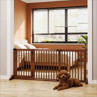 Pet Gate,Wooden Pet Gate,Freestanding Pet Gate