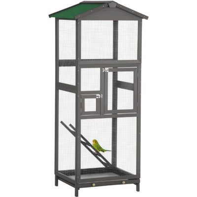 Indoor and Outdoor Aviary House,Wooden Bird Cage,with Pull Out Tray and 2 Doors