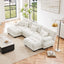 Luxury Modular Sectional Sofa Couch - Oversized U Shaped Cloud Couch for Living Room,Deep Seat Sofa Couch with 2 Ottomans ,Chenille White