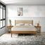 Vichy 3-Piece Rubberwood Bedroom Set, Platform Bed with Two Nightstands, Queen