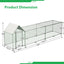16x3FT Metal Chicken Coop Run Backyard Hen House Poultry Habitat Cage w/Cover
