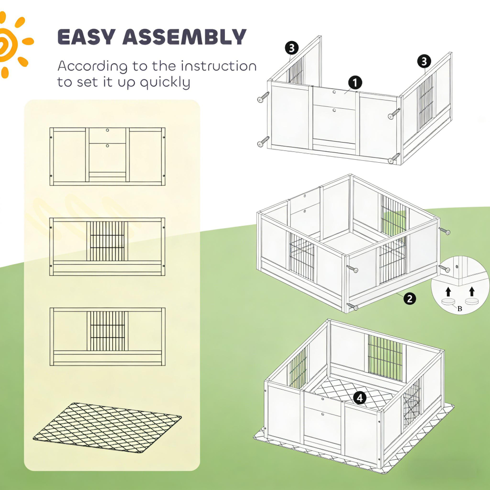 Pet Box,Dog Box with Washable Pee Pad