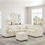 97 Inch L-Shaped Corner Sectional Sofa Couch with Seat and Storage Ottoman,Chenille Fabric Corner Couch with 7 Seats & 2 Pillows for Living Room, Beige