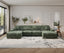 Convertible U-shaped Combination Sofa, Corduroy Fabric, Modern Comfortable Large Size 4 Seat Sofa, Living Room Double Lounge Chair ,Green
