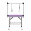 46" Folding Dog Pet Grooming Table Stainless Steel Frame Rubber Mat on Board with Adjustable Arm and Clamps pet dog Cat Grooming Table (PURPLE COLOR)