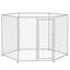 PawHut 9.2' x 8' x 5.6' Dog Kennel, Outdoor Dog Run with Lockable Door for Medium and Large-Sized Dogs, Silver
