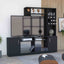 Kava Entertainment Center, Six External Shelves, Double Door Cabinet, Storage Spaces for TV¡äs up 37' -Black