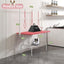47''Large Dog Grooming Table, Foldable Pet Station at Home, Dog Grooming Table,Adjustable Cat Drying Desktop with Arms, Nooses, Mesh Tray (47Inch Pet Grooming Table Pink)