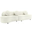 Modern Living Room Sofa Lamb Velvet Upholstered Couch for Home or Office, Beige, 103.5'