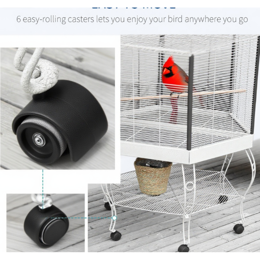 Flight Bird Cage Hexagon Covered Canopy Portable Aviary