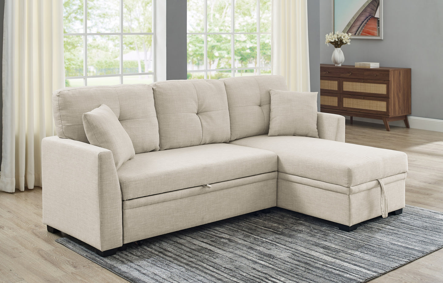 Modular Sleeper Sectional Sofa with Storage
