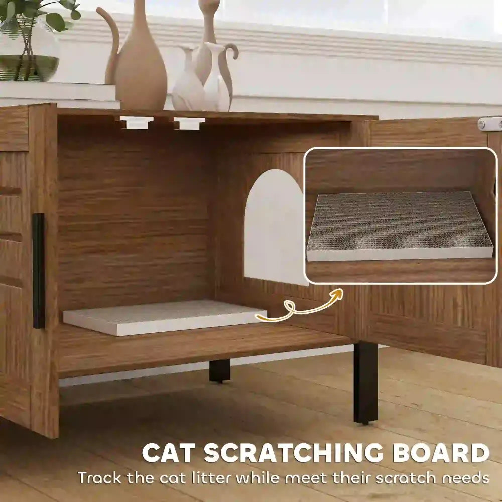 31.5"L x 17.7"W x 19.7"H Cat Litter Box Enclosure with Tall Legs,