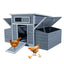 Large Wooden Chicken Coop Outdoor Hen House Poultry Cage for Outdoor with 2 Sides Nesting Boxes