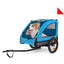 Pet Bike Trailer Dog Cart for Bicycle,Suitable for Small and Medium Pets, Easy Folding Cart Frame, Quick Release Wheel, Non-Slip Floor, Internal Leash, blue+Grey
