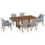 TOPMAX Rustic 7-Piece Extendable Dining Table Set with Removable Leaf, Arm & Armless Chairs, Brown, Acacia & Rubber Wood