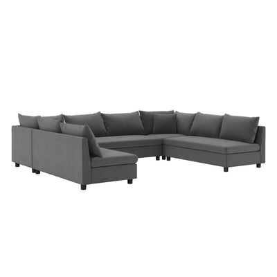 Minimalist Style Modular Sectional Sofa, Reversible U Shaped Chenille Couch Set, Free Combination, Oversized 8 Seat Convertible Sofa