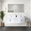 Glossy White Double Bath Vanity 60 in. W x 22 in. D, and 60 in. LED Mirror