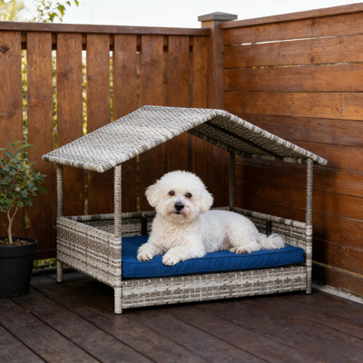 Elevated Pet Bed,Rattan Dog House