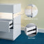 SunJet LED Nightstands 3 Drawer Dresser for Bedroom End Table with Acrylic Board LED Bedside Tables for Bedroom Living Room Bedside Furniture (White)