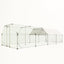 9.94 ft. x 25.68 ft. Galvanized Large Metal Walk in Chicken Coop Cage Farm Poultry Run Hutch Hen House