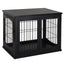 PawHut Dog Crate Furniture, Small Dog Cage End Table with Two Opening Sides, Lockable Door, Puppy Kennel Indoor, Cute and Decorative, Black