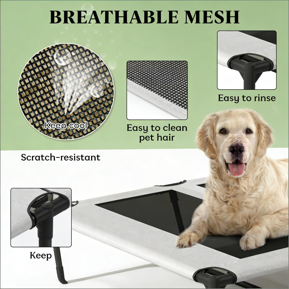 Pet Cot with Pad,Elevated Portable Dog Cot