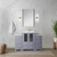 Dark Grey Single Bath Vanity 48 in. W x 18.25 in. D, with Side Cabinets, White Ceramic Top, and Faucet Set