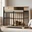 Dog Crate Furniture , Large Dog Cage Furniture with Tray for Medium Large Dogs, Wooden Dog Kennel Furniture