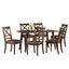 Farmhouse Style Indoor Wood Dining Set with 6 Chairs and Dining Table in Brown Rubberwood