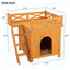 Weatherproof  Catio Outdoor Cat Enclosure, Outdoor Cat house, Natural Wood Playground, Natural Cat Shelf with Litter Box