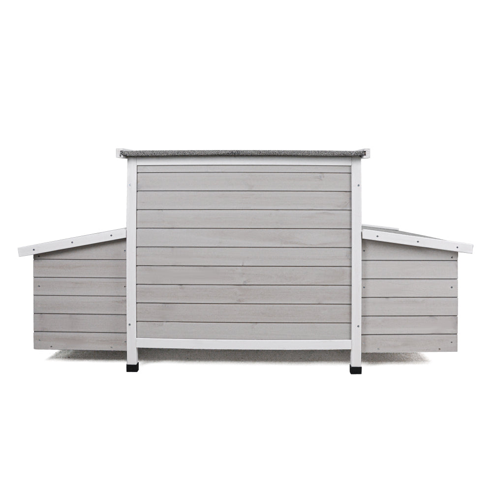 Large Wooden Chicken Coop Outdoor Hen House Poultry Cage for Outdoor with 2 Sides Nesting Boxes