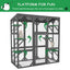 Catio Outdoor Cat Enclosure Cat House Wooden Cat Cage Large Feral Cat Shelter for Mulitiple Cats with Six Platforms, Large Enter Door, Waterproof Roof 60" Grey