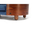 Scandinavian style Elevated Dog Bed Pet Sofa With Solid Wood legs and Walnut Bent Wood Back,Velvet Dark Blue,Small Size