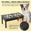 Black Pet Feeder Stand,Wooden Dog Food Bowls Stand