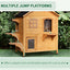 PawHut 2-story Cat House Outdoor, Weatherproof Wooden Cat Enclosure for Feral Cats with Escape Door, Openable Roof, Jumping Platforms, Natural