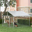 PawHut Large Dog Kennel Outside, Heavy Duty Dog Cage with Waterproof Cover, Outdoor Fence Dog Run with Galvanized Chain Link, Secure Lock, 6.6' x 6.6' x 4.9'